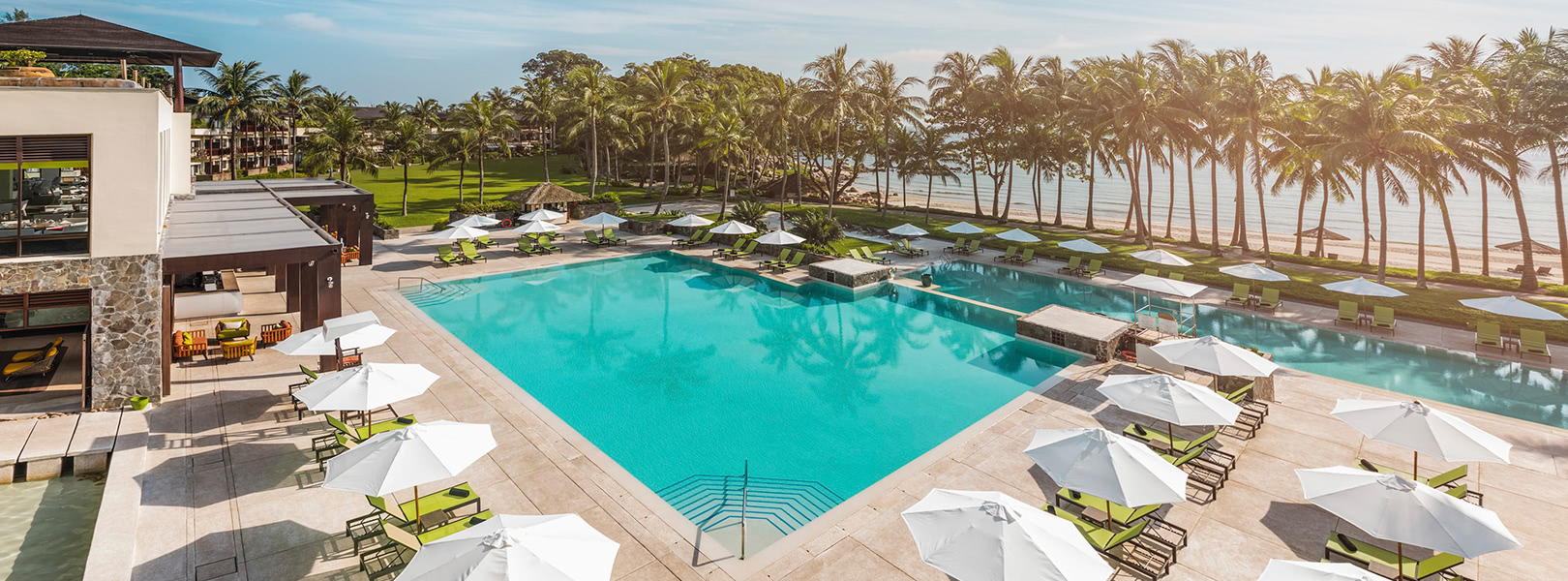 Beautiful outdoor pool at a tropical resort