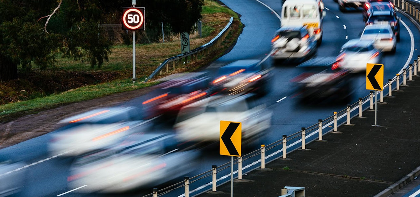 Traffic in a corner.