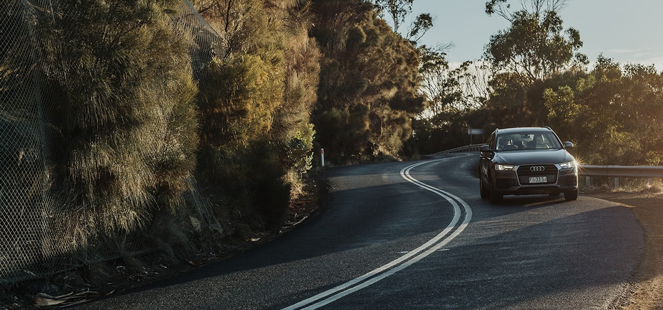 Family car driving along highway near Orford
