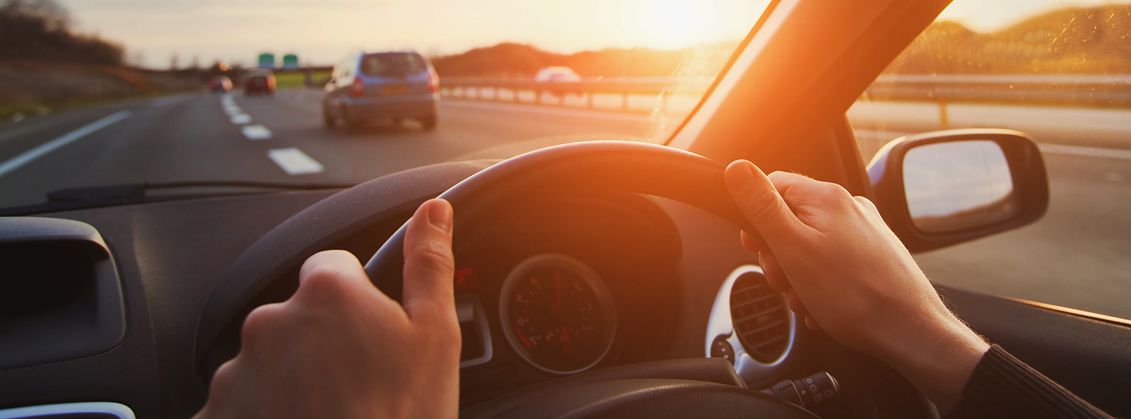 Hands on steering wheel