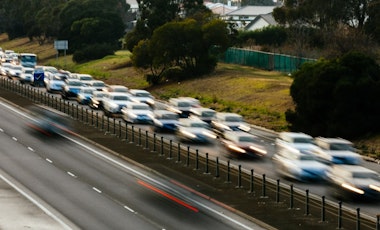 cars in traffic jam on highway