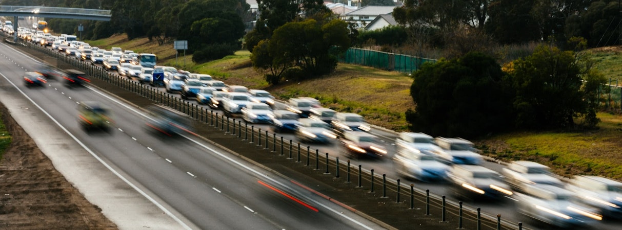 cars in traffic jam on highway