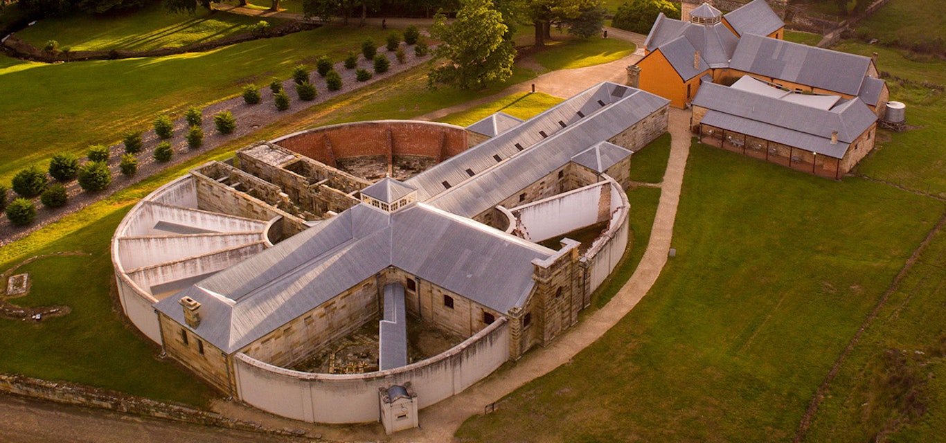 Aerial view ofsandstone prison at Port Arthur
