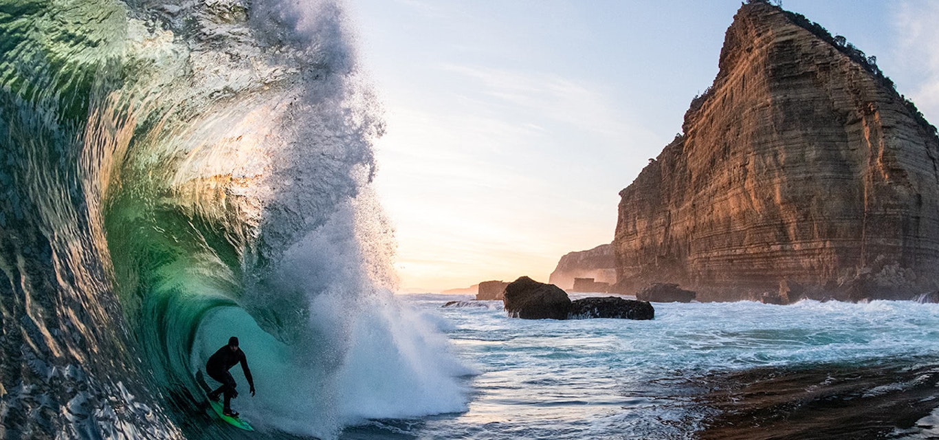 Surfer Danny Griffiths at Shipstern Bluff Surfer.
