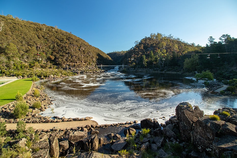 Swirling water in Launceston's Cataract Gorge