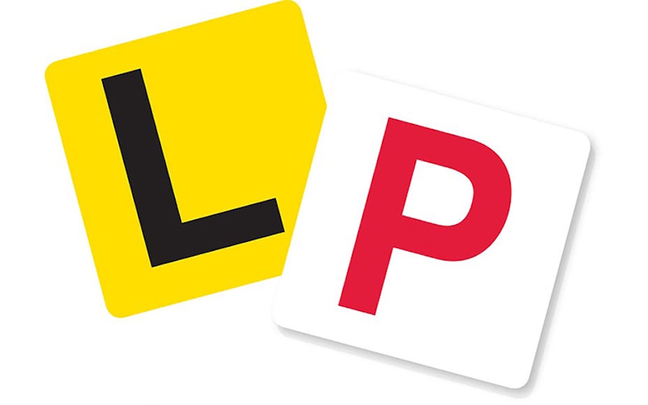 Vector image of little L and P plates.