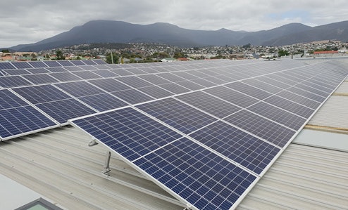 Solar pannels installed on industrial roof