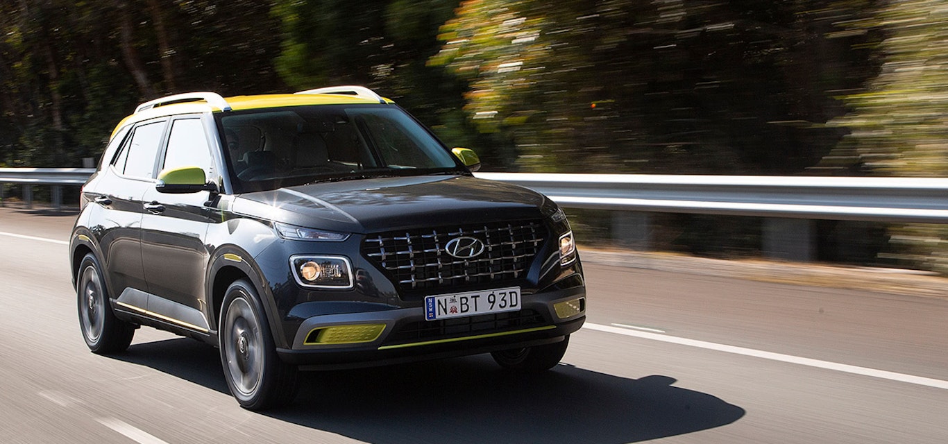 Hyundai Venue driving on highway