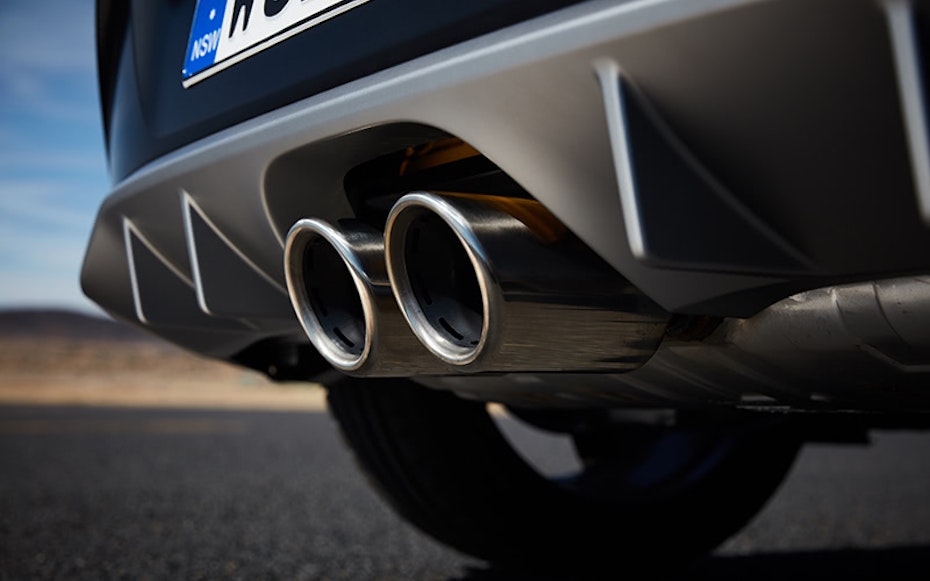 Hyundai Veloster exhaust close-up