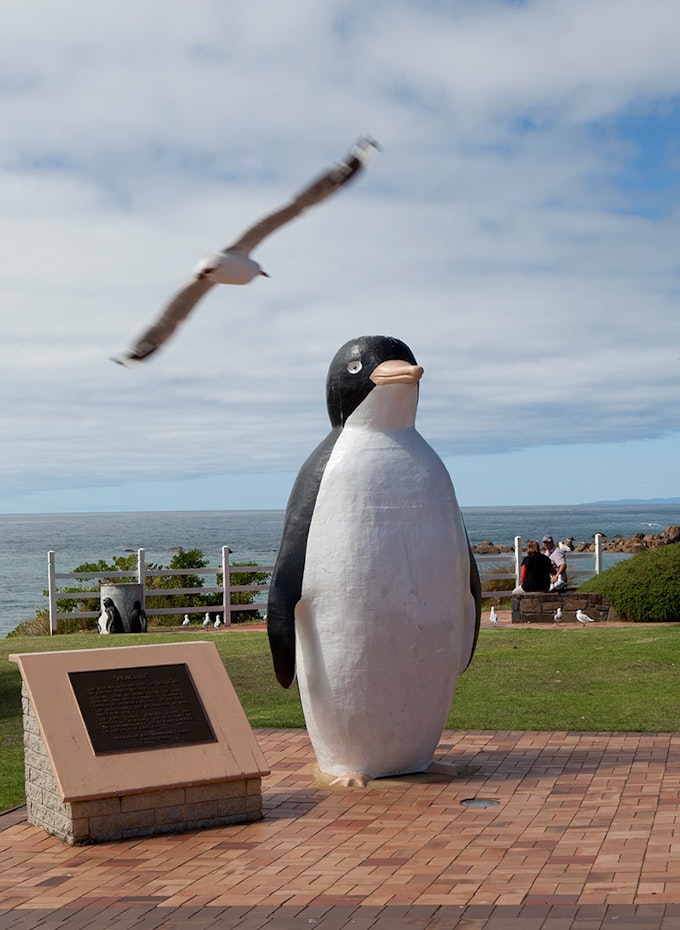 Giant penguin in Penguin, Tasmania