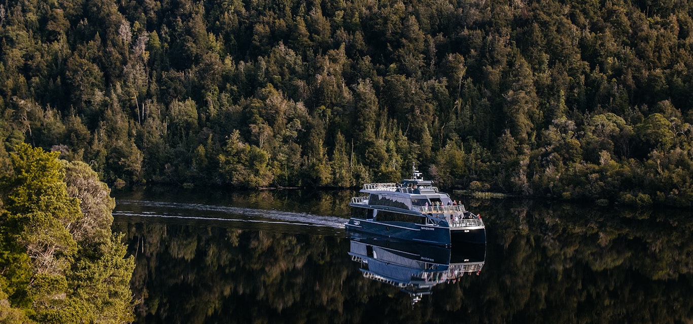 Amanda's office, Spirit of the Wild, cruising on the Gordon River Spirit of the Wild cruising on the Gordon River.