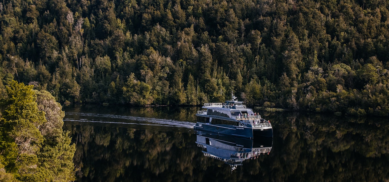 Spirit of the Wild cruising on the Gordon River.