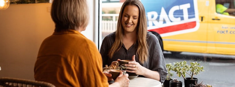 People enjoying a coffee.