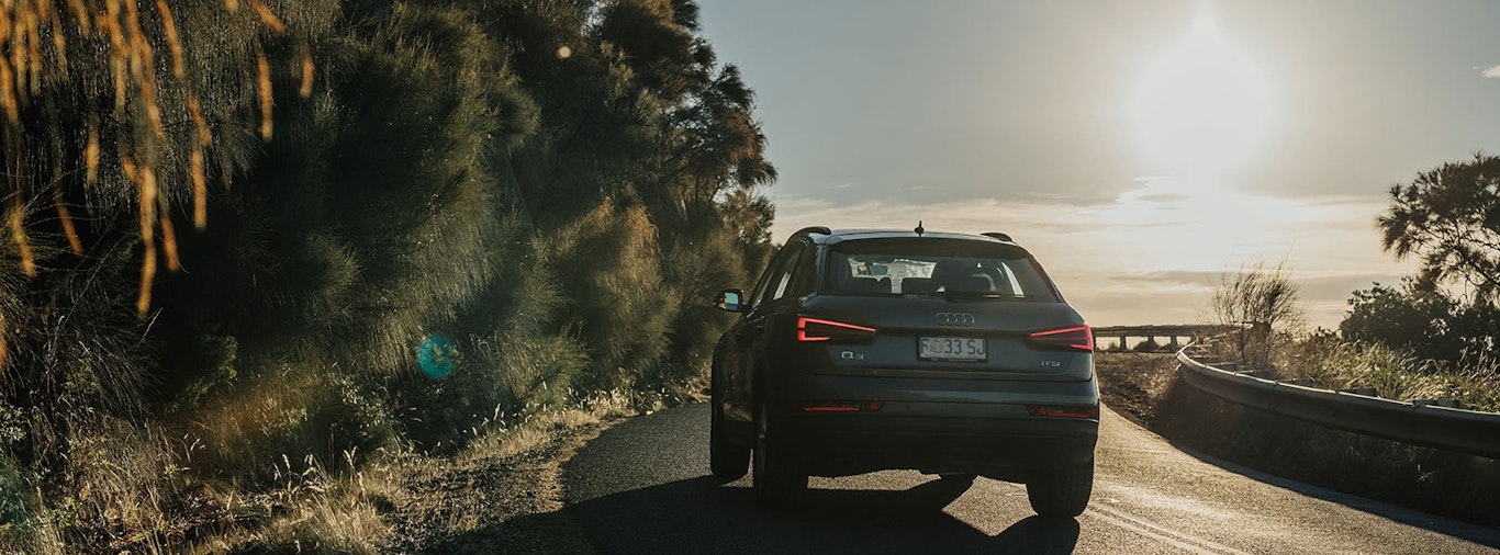 Car approaching corner.