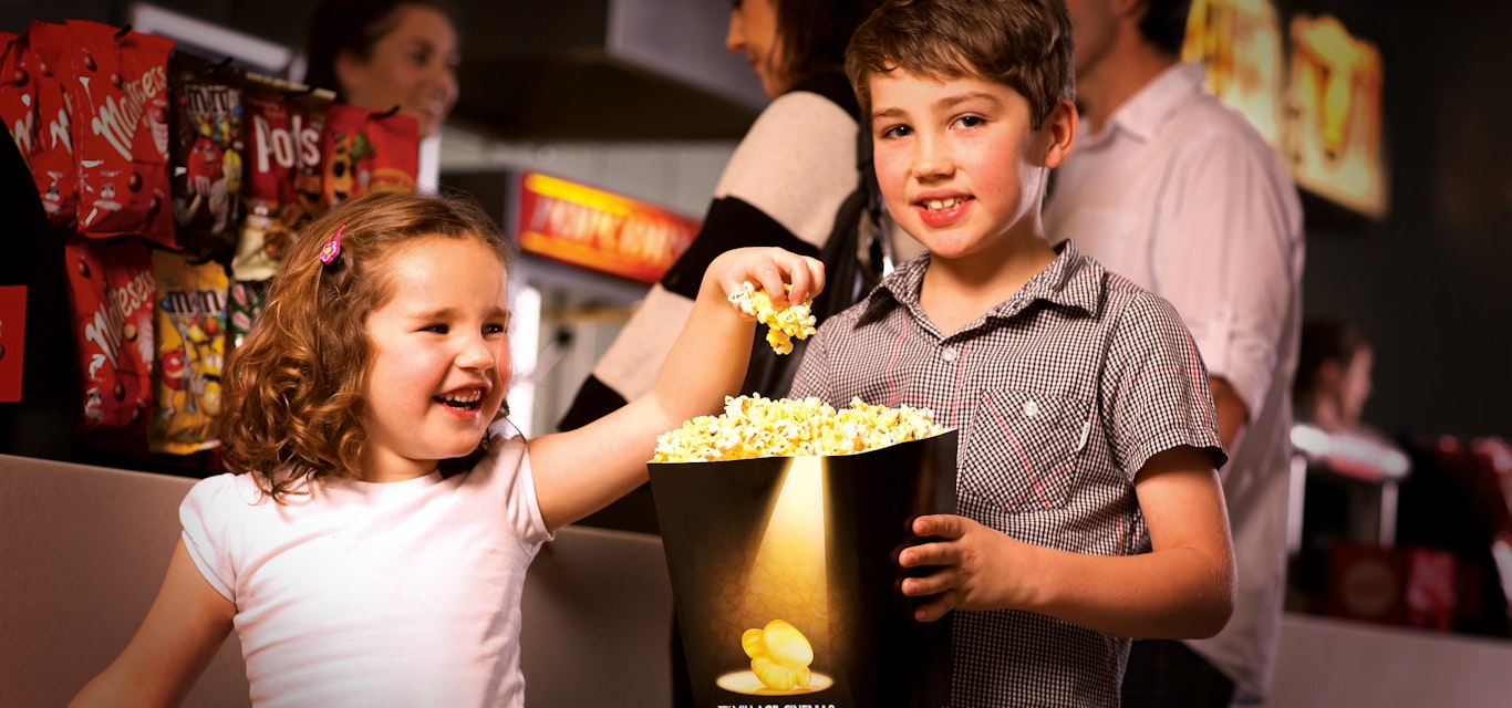 Family heading to the movies
