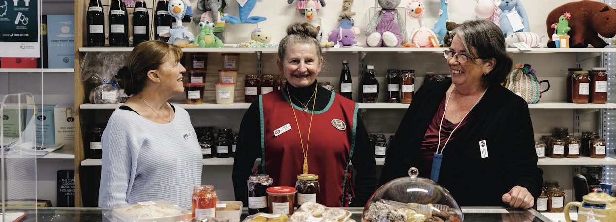 Behind the counter in the Country Women's Association