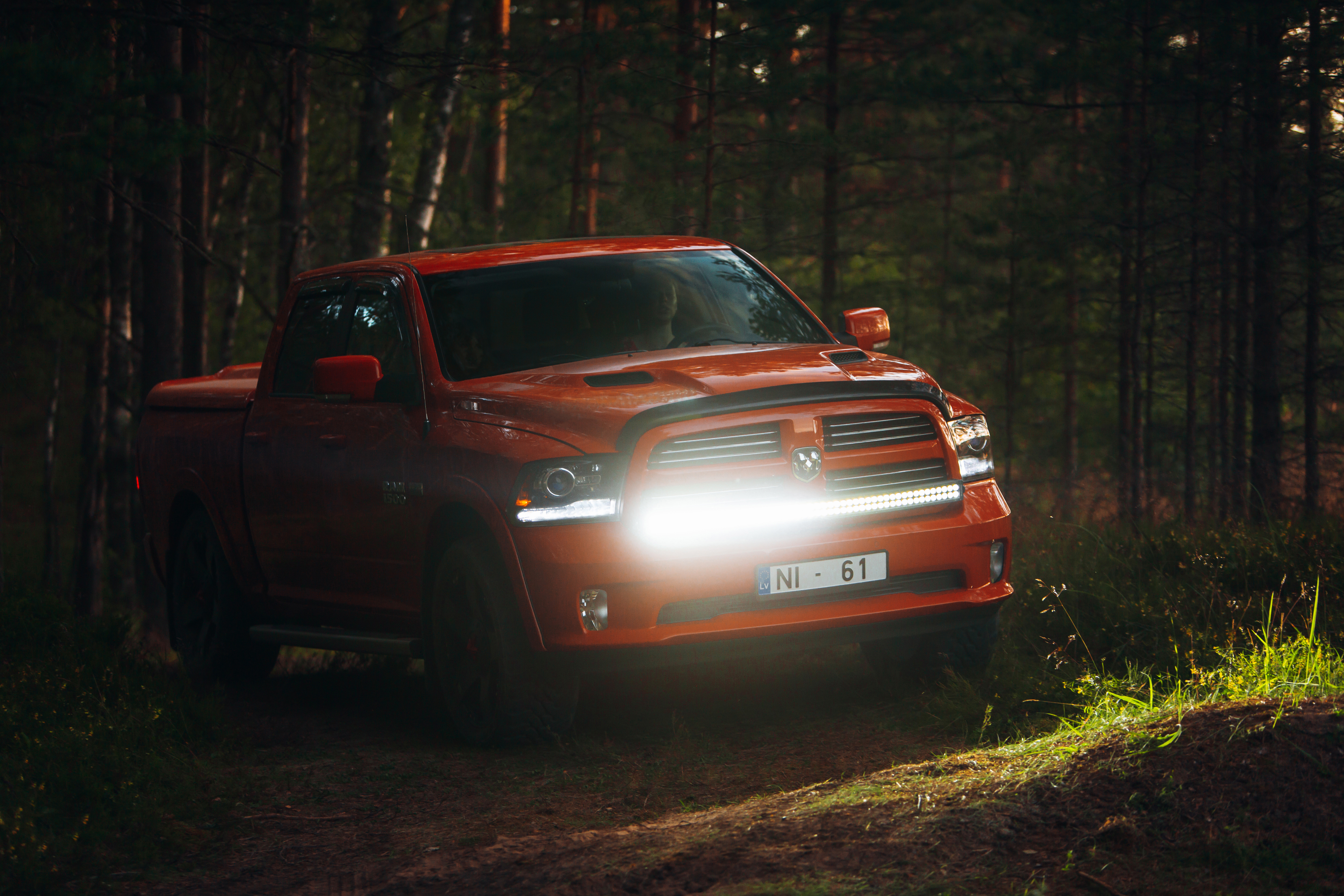 car with light bar on