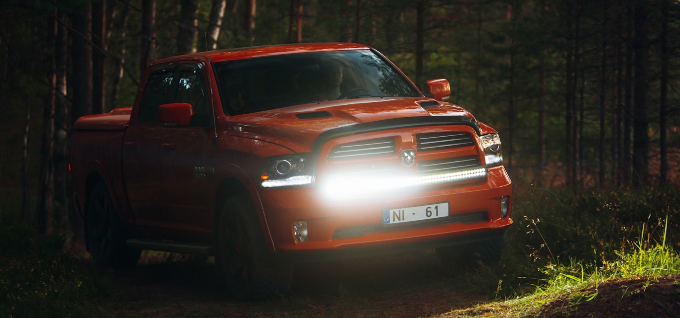 car with light bar on