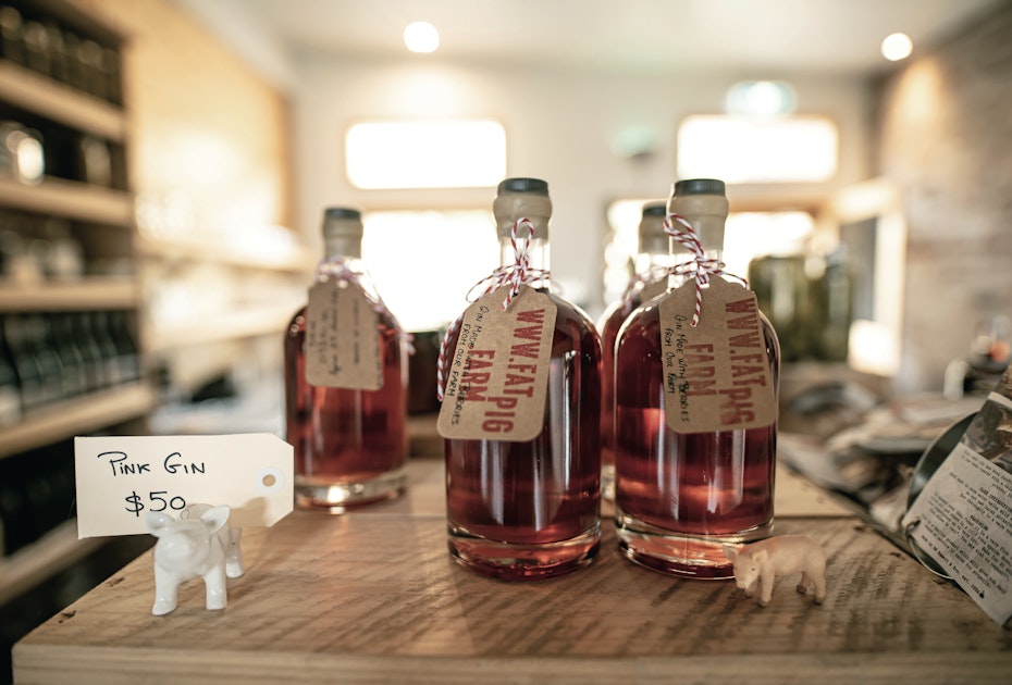 Pink gin from Fat Pig Farm