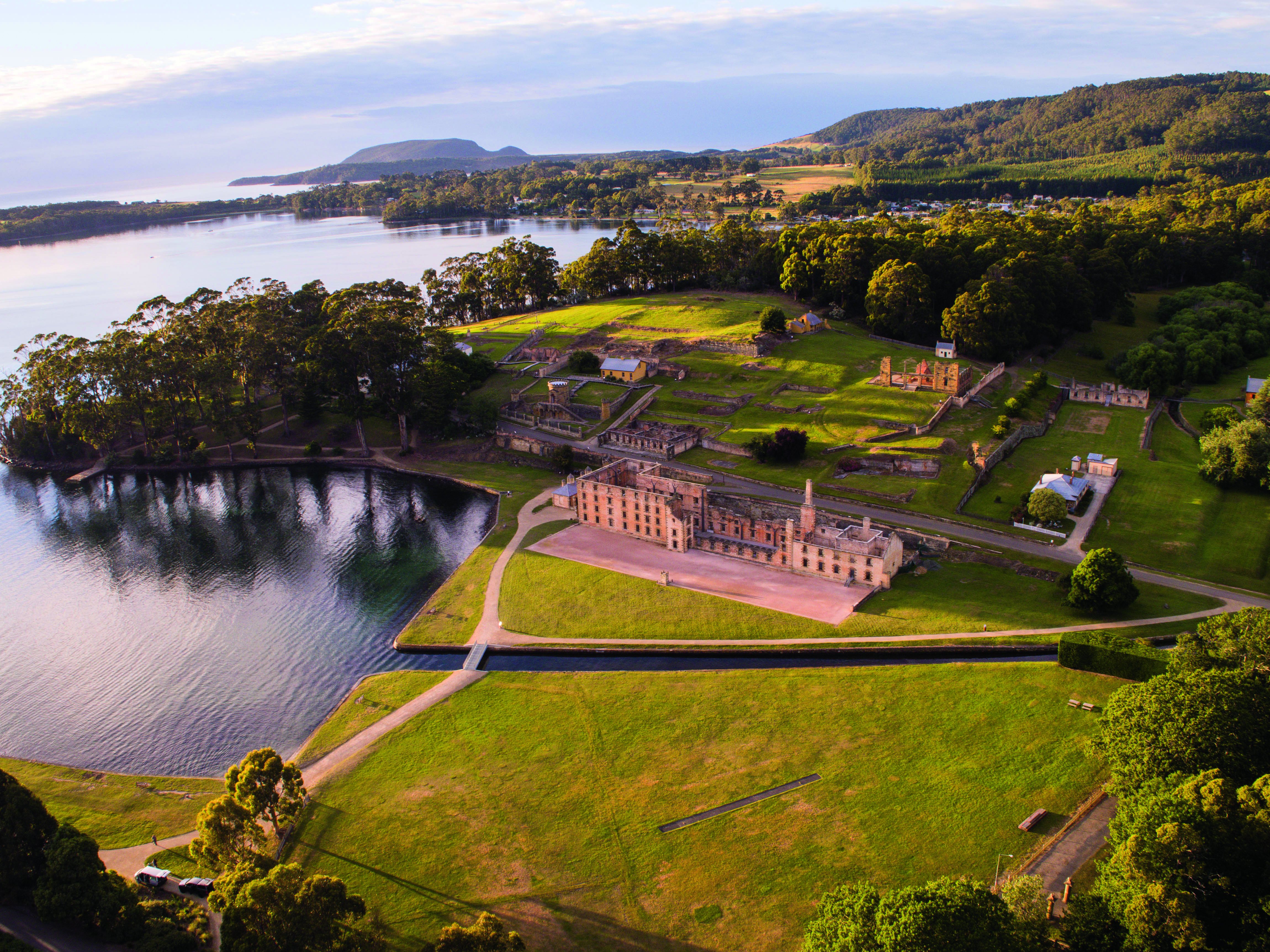 drone shot of Port Arthur