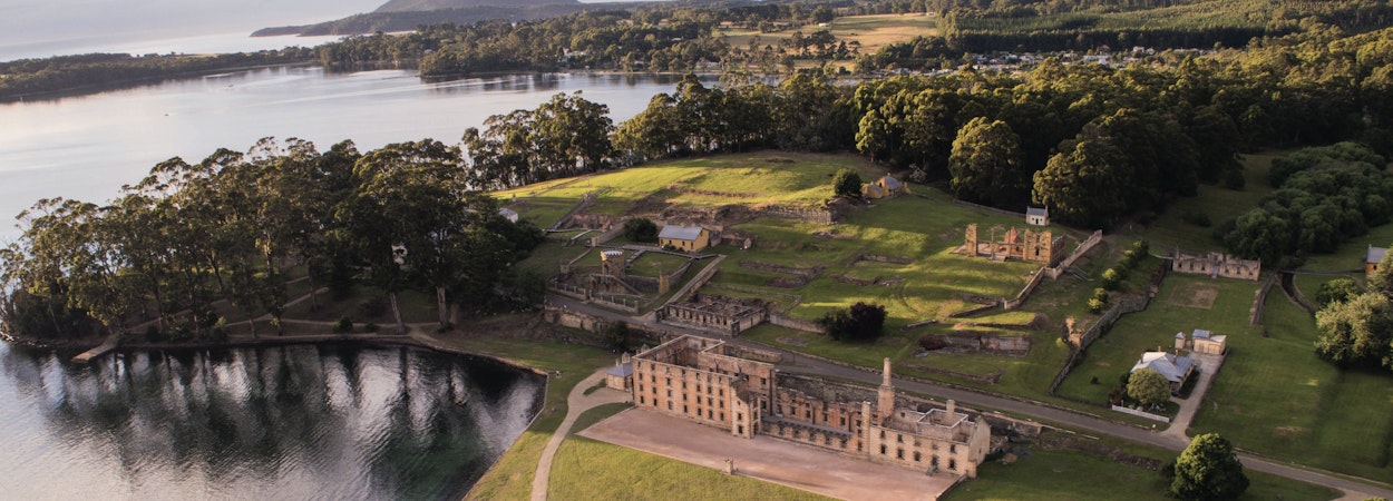 drone shot of Port Arthur