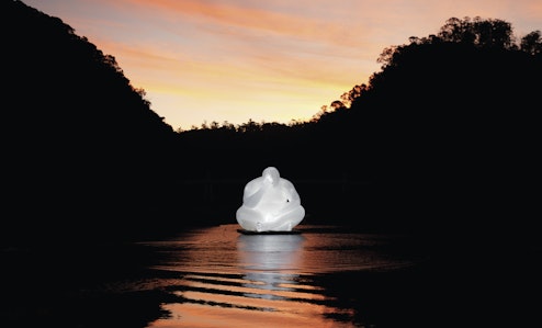floating sculpture on water