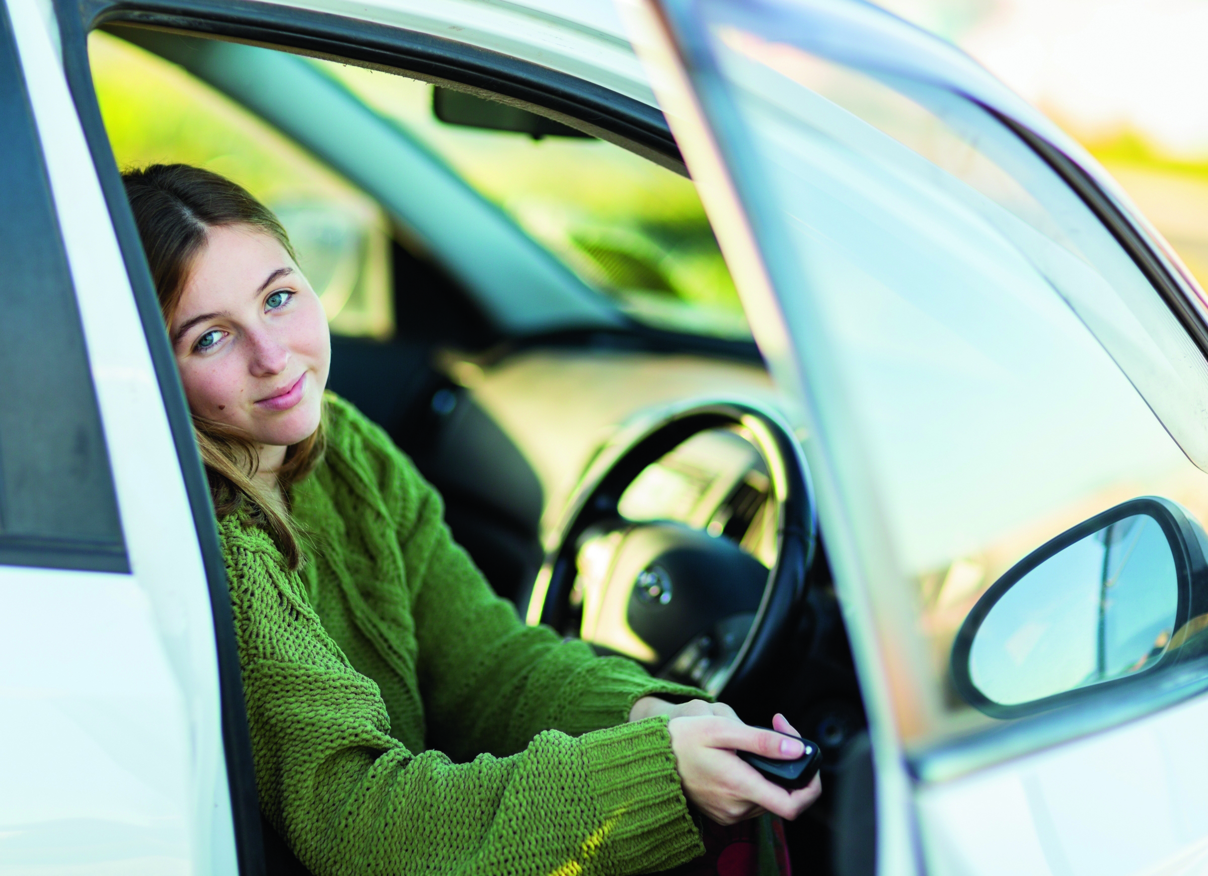 girl in car