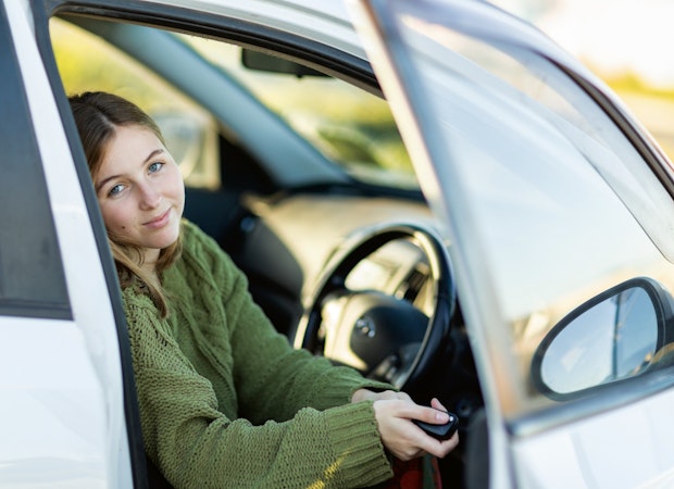 girl in car