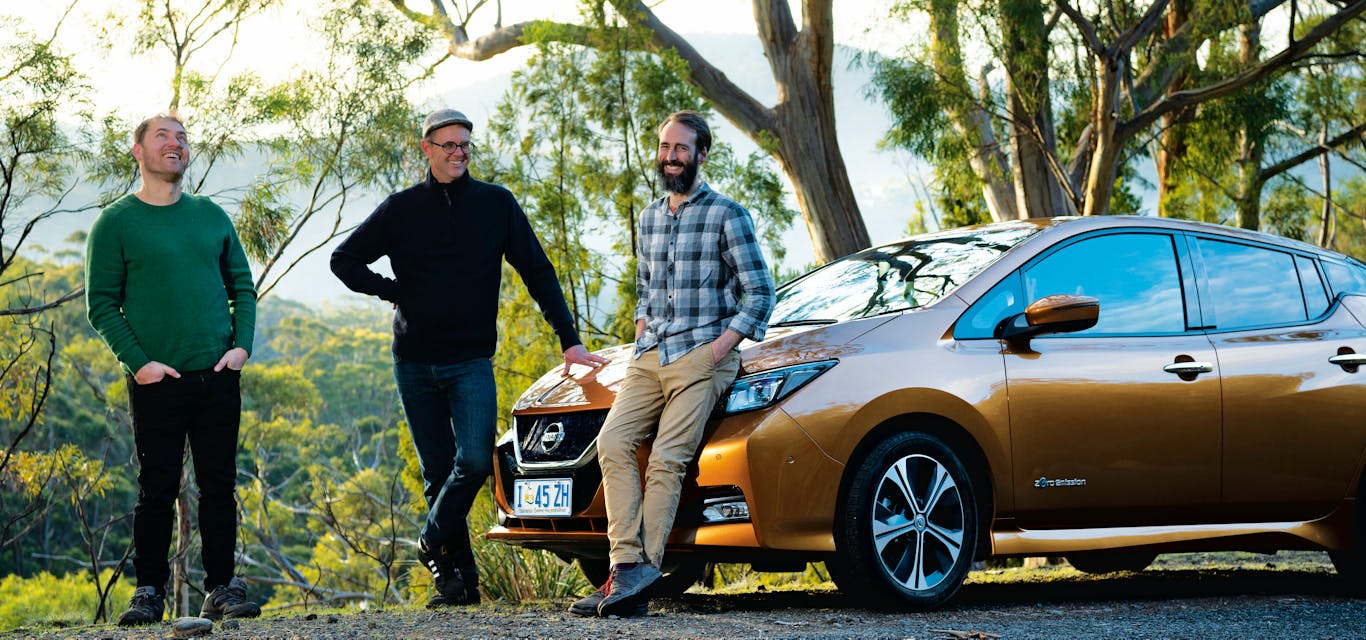 Anthony, Anton and Sam from The Good Car Co. anthony anton and sam with electric car