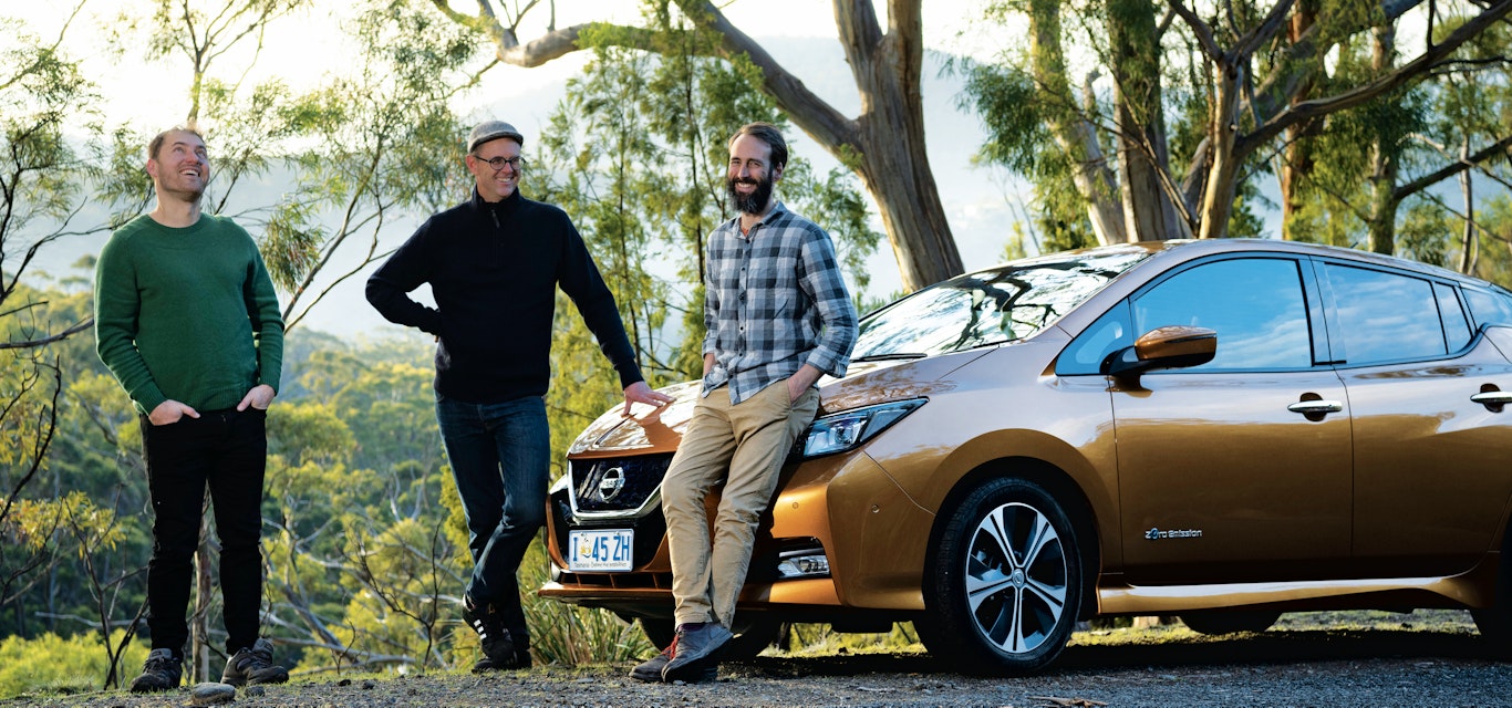 Anthony, Anton and Sam from The Good Car Co. anthony anton and sam with electric car