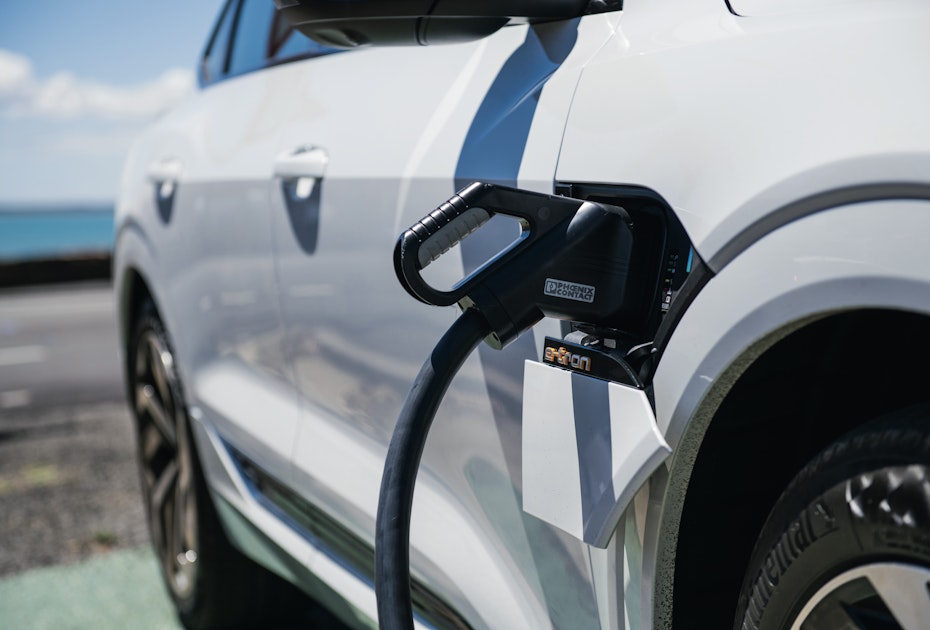 Audi e-tron car charging