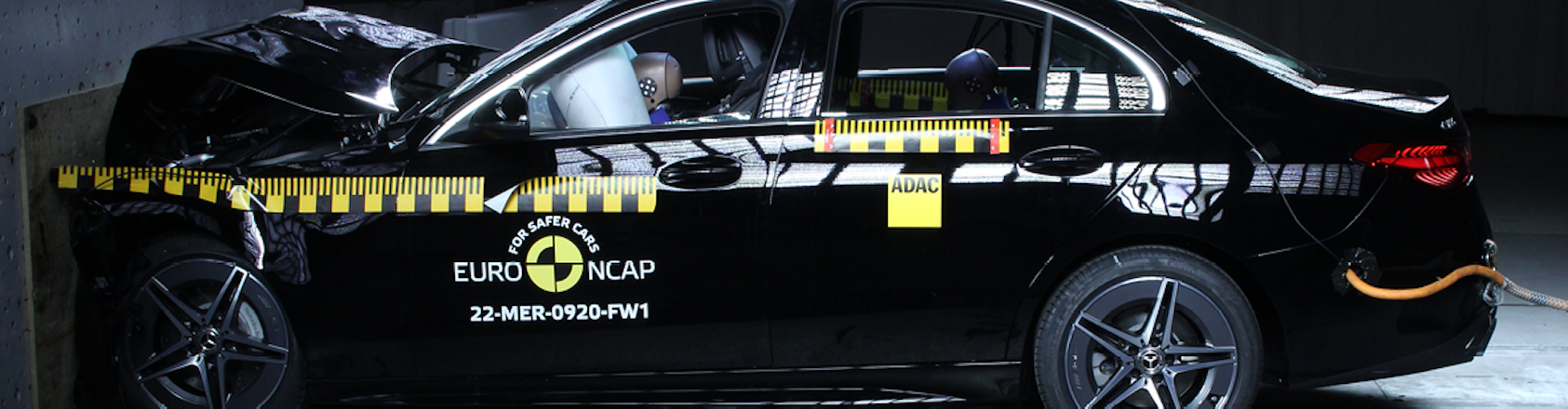 Mercedes Benz C-Class in a front impact test