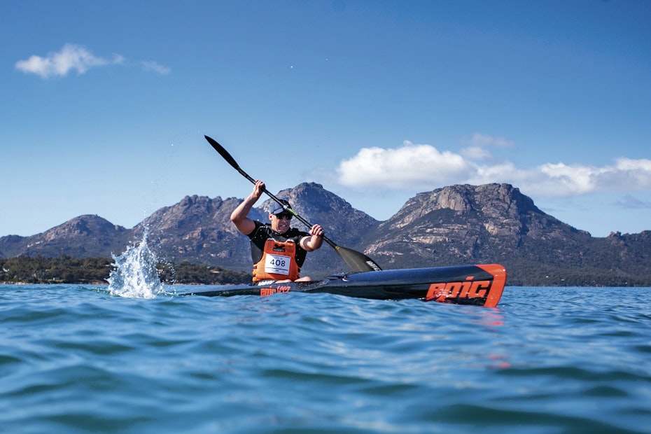 paddling surf ski