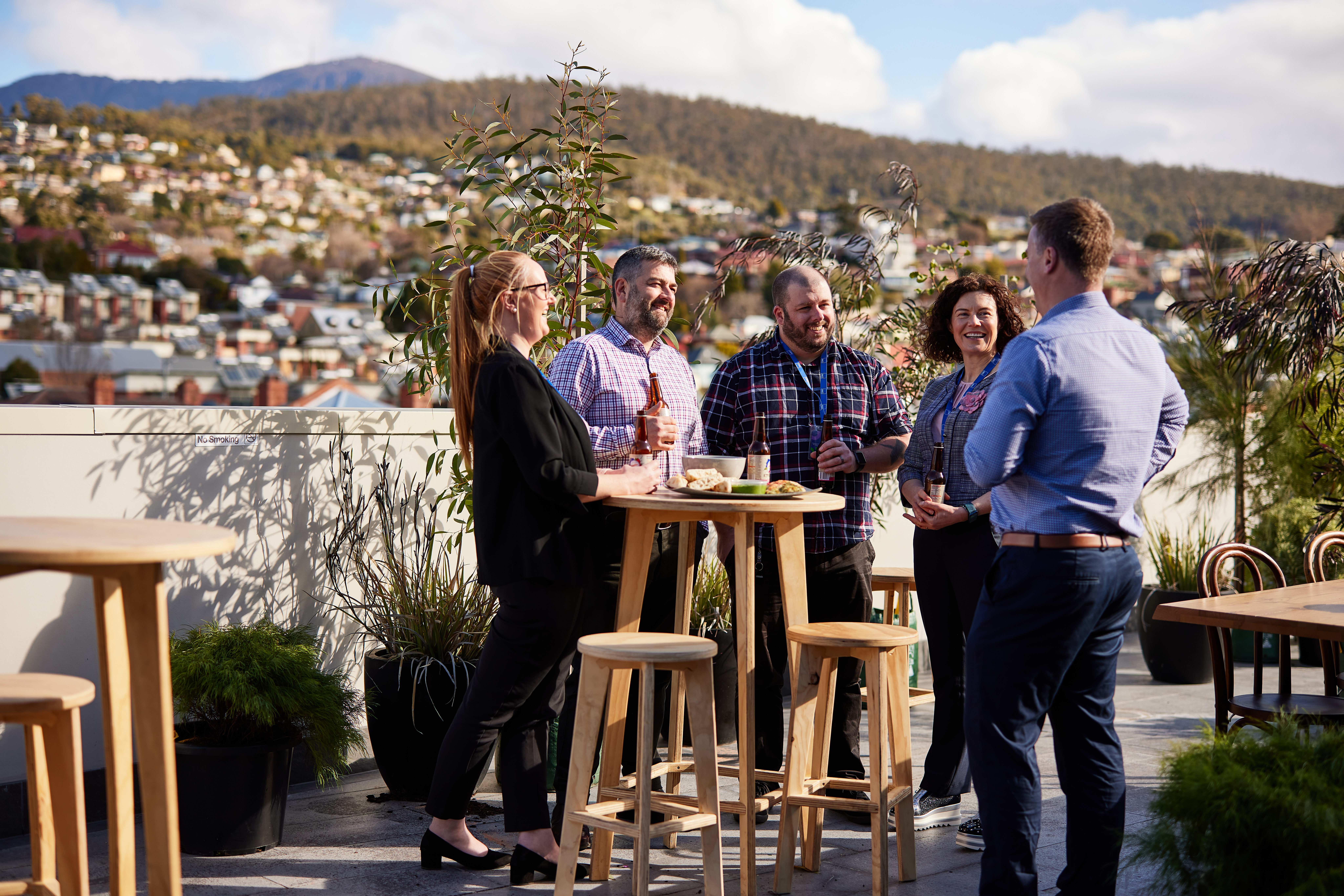 RACT staff chatting on deck