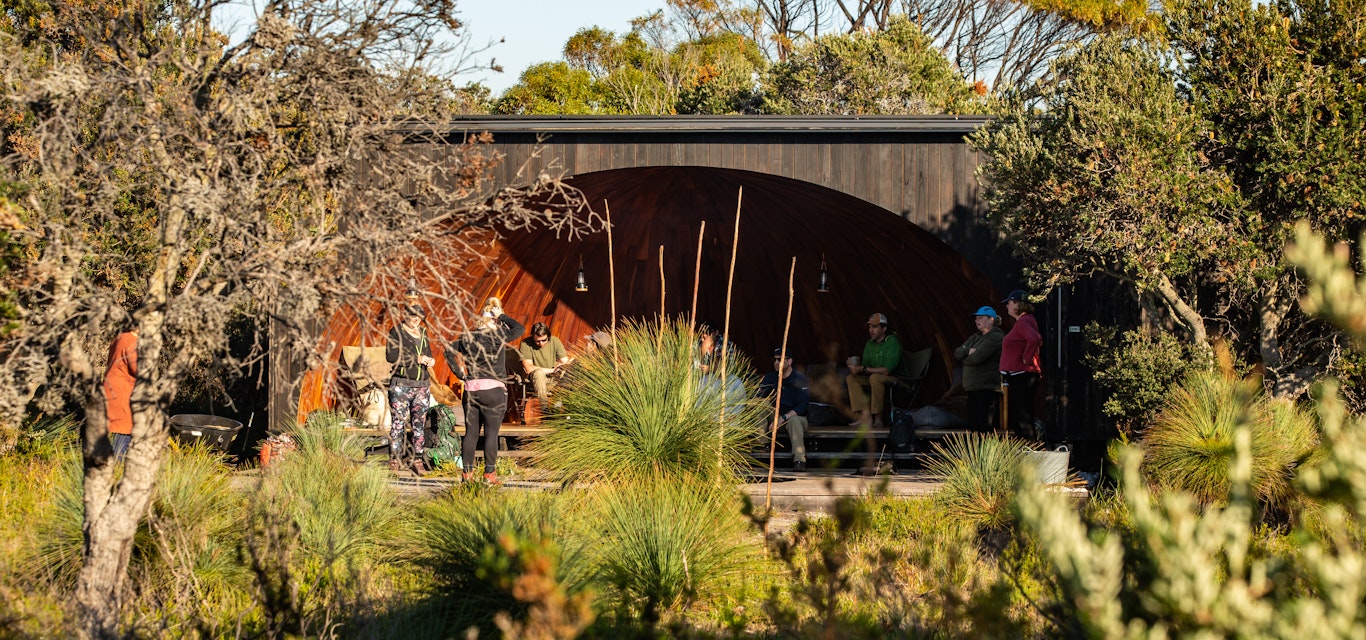 Guests and guides gather at krakani lumi Guests and guides gather at krakani lumi