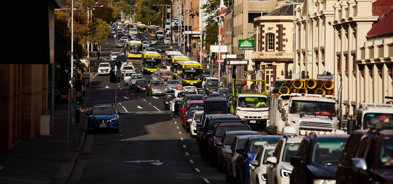 Hobart traffic Macquarie Street