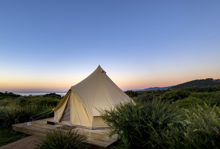 Tent and sunrise