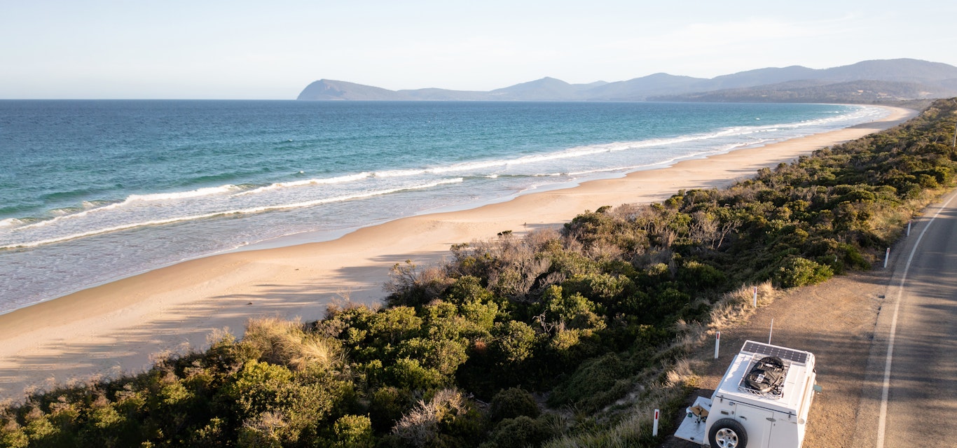 car parked near beach