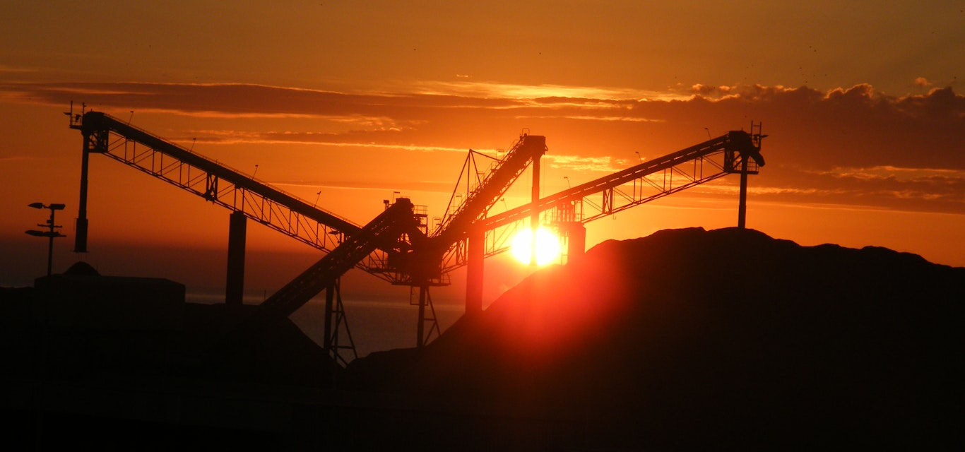 wood chip mill in burnie at sunset
