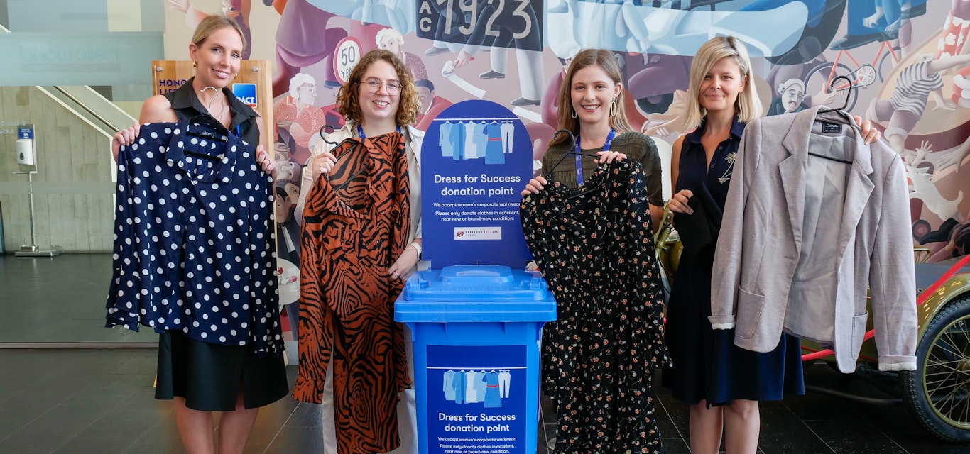 dress for success bin and staff