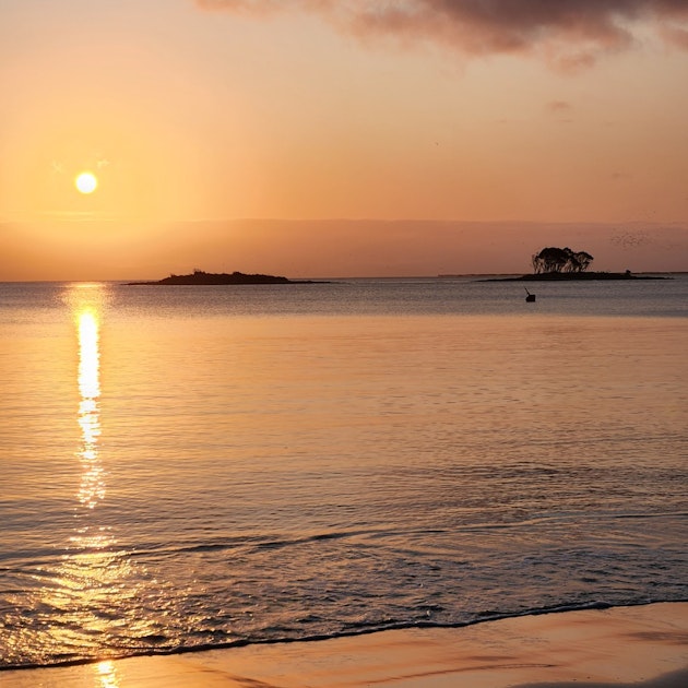 sunset over the beach