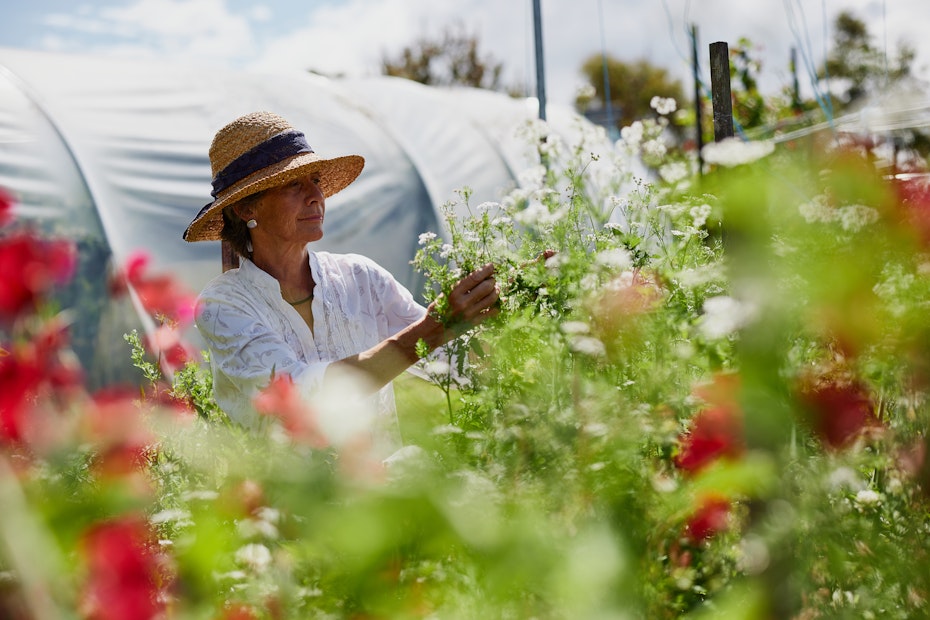 Woman in garden