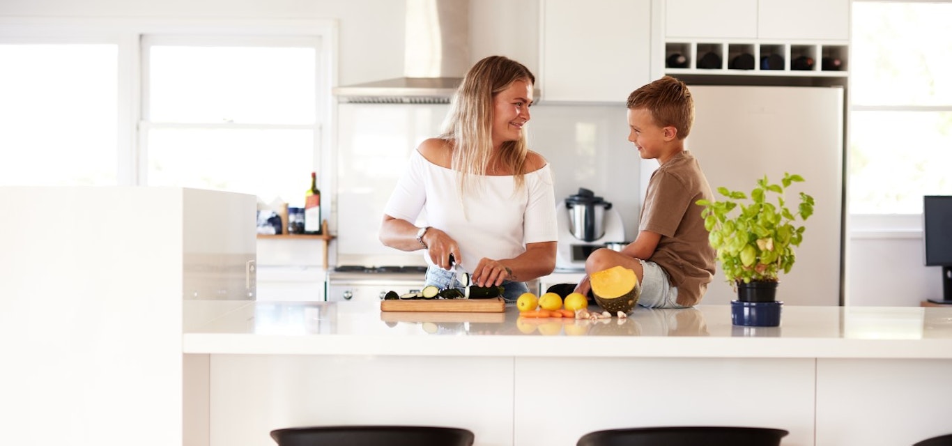 Family cooking in the kitchen