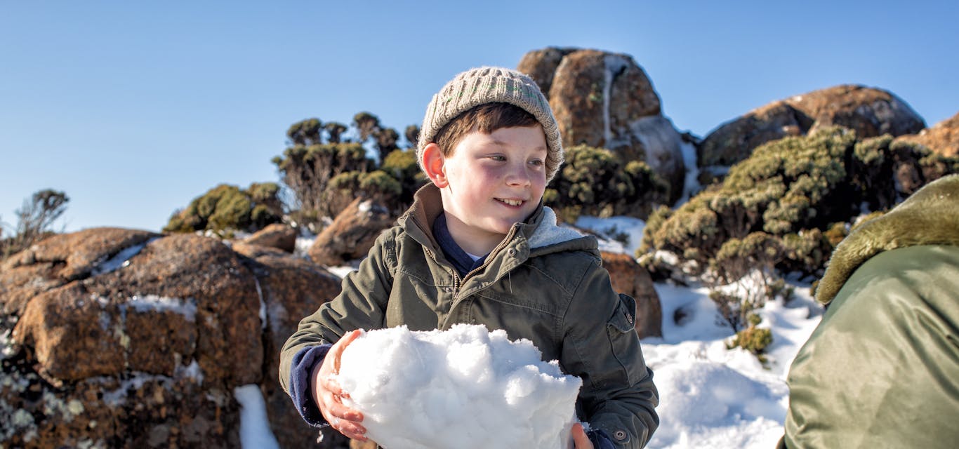 Boy with snow