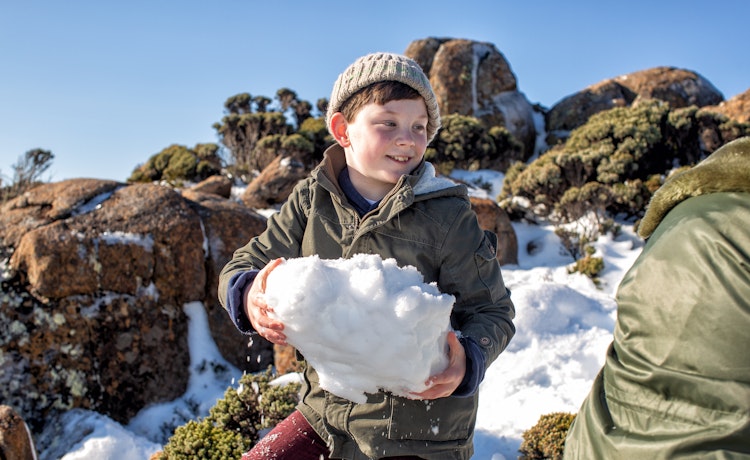 Boy with snow