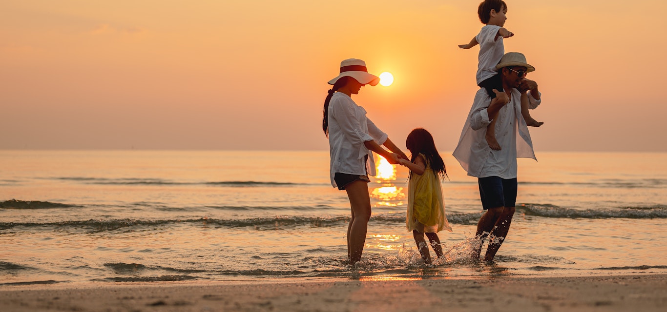 family at the beach