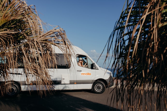 woman in Apollo Motorhome