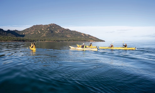 Kayaking from Coles Bay