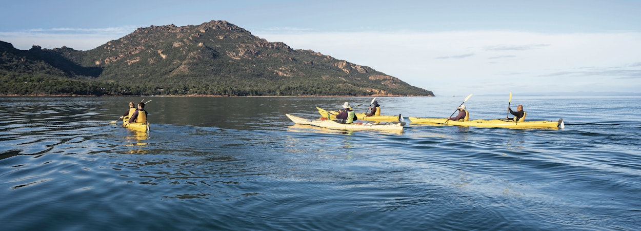 Kayaking from Coles Bay