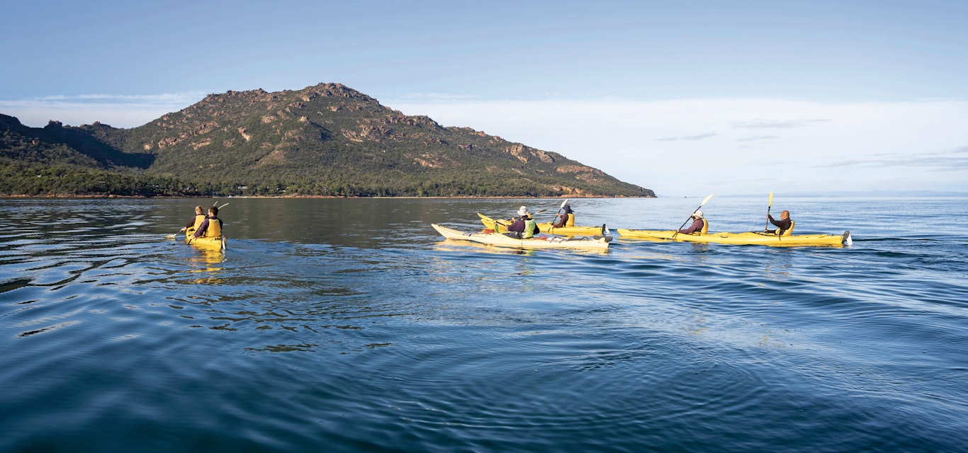 Kayaking from Coles Bay